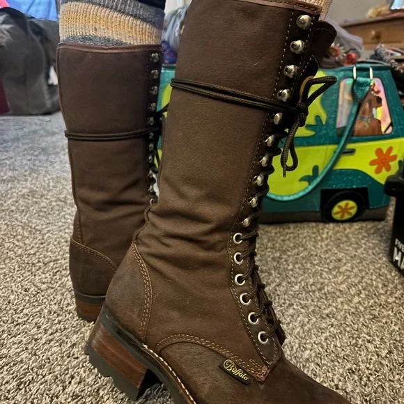 Buffalo Vintage Dark Brown Lace-Up Boots - Picture 2 of 8